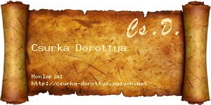 Csurka Dorottya névjegykártya